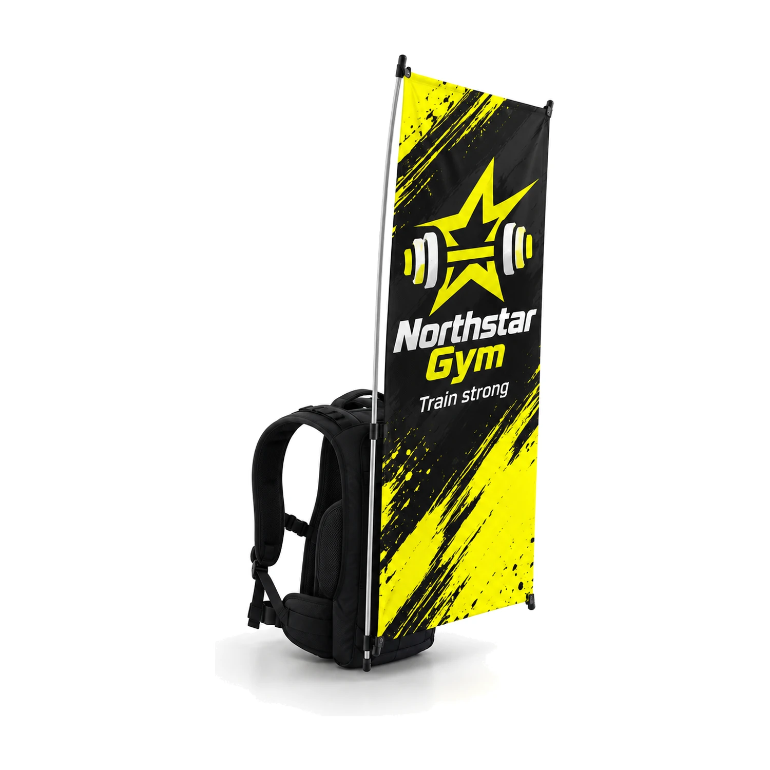Street Flag Backpack Flag with X Banner Flag with example artwork