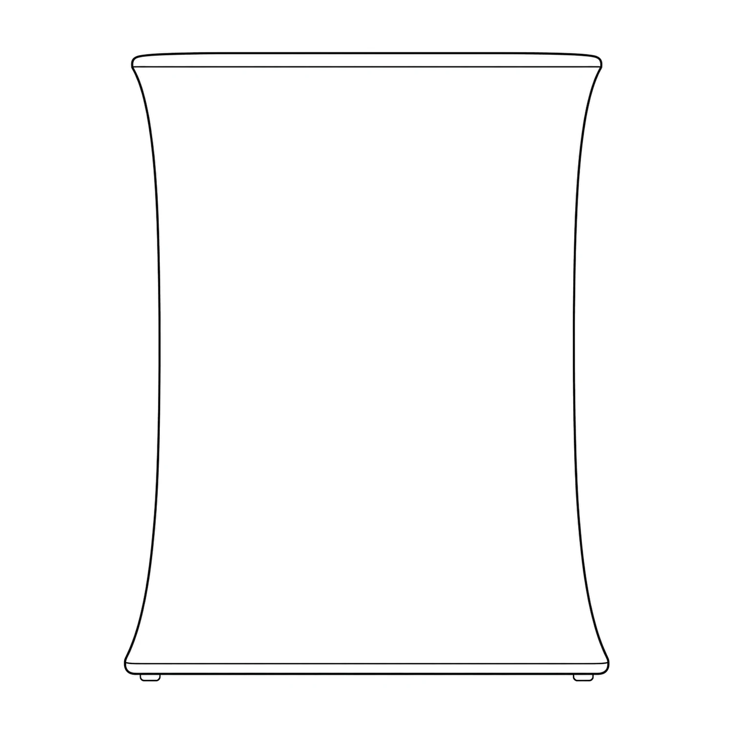 Stretch Fabric Rectangle Counter Fully Enclosed line drawing
