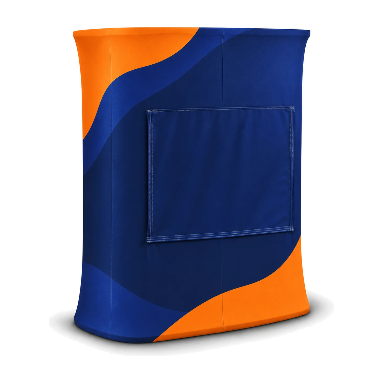 Stretch Fabric Rectangle Counter with Rear Hook and Loop Flap detail