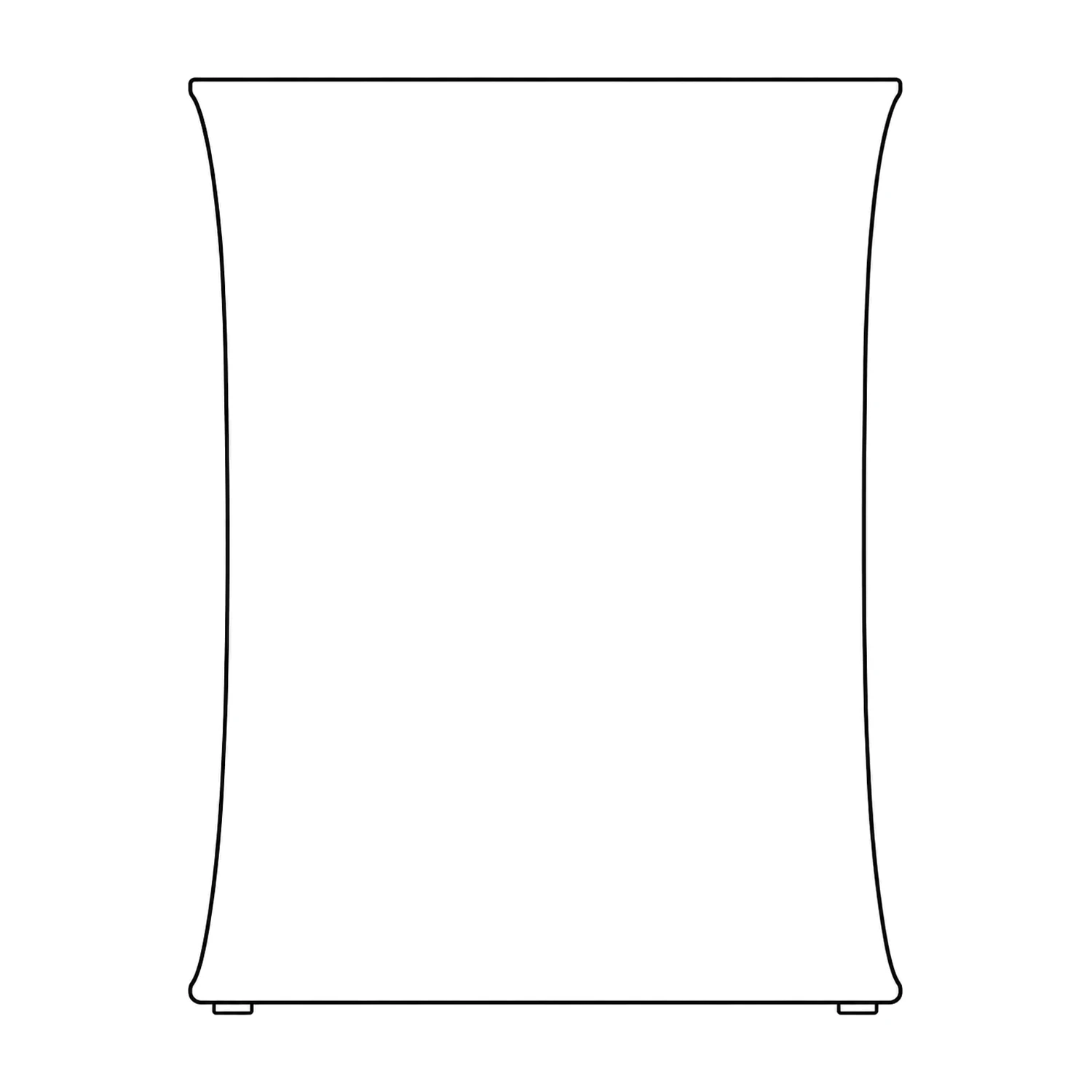 Stretch Fabric Rectangle Counter with Rear Hook and Loop Flap line drawing