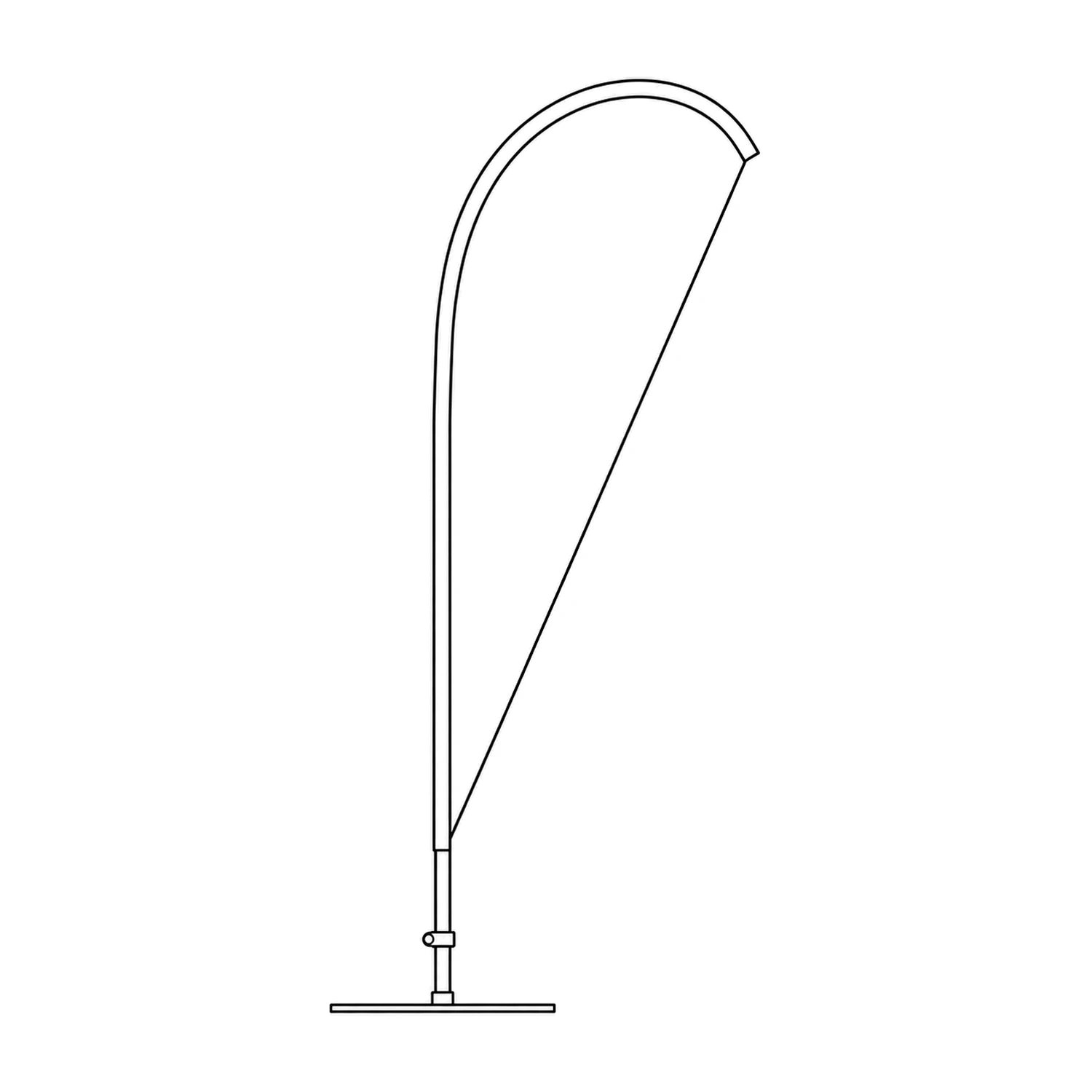 Teardrop Flag line drawing