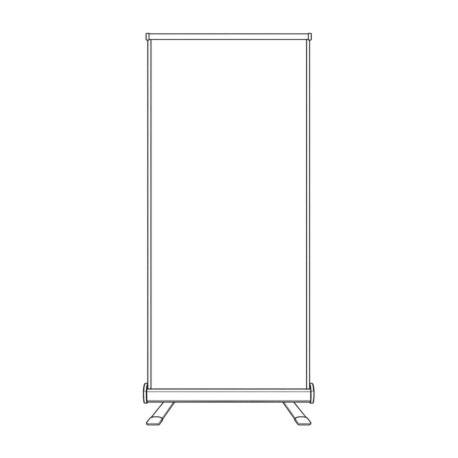 Thunder Double-Sided Outdoor Roller Banner 850mm Wide line drawing