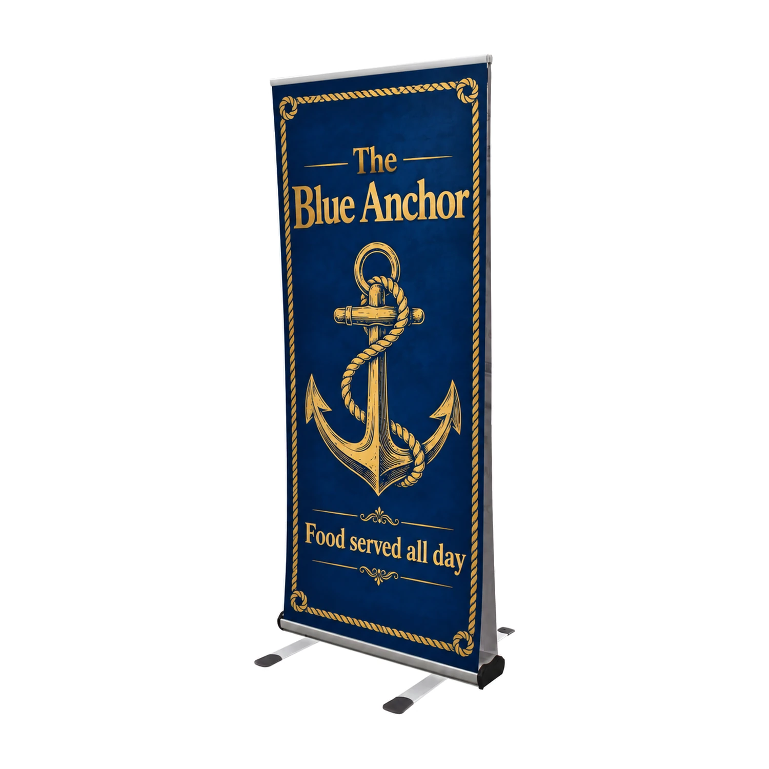 Thunder Double-Sided Outdoor Roller Banner 850mm Wide with example artwork