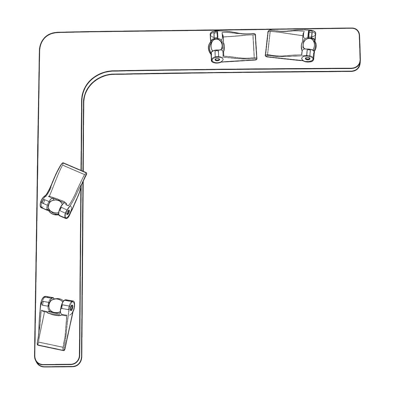 90 degree top corner connector line drawing
