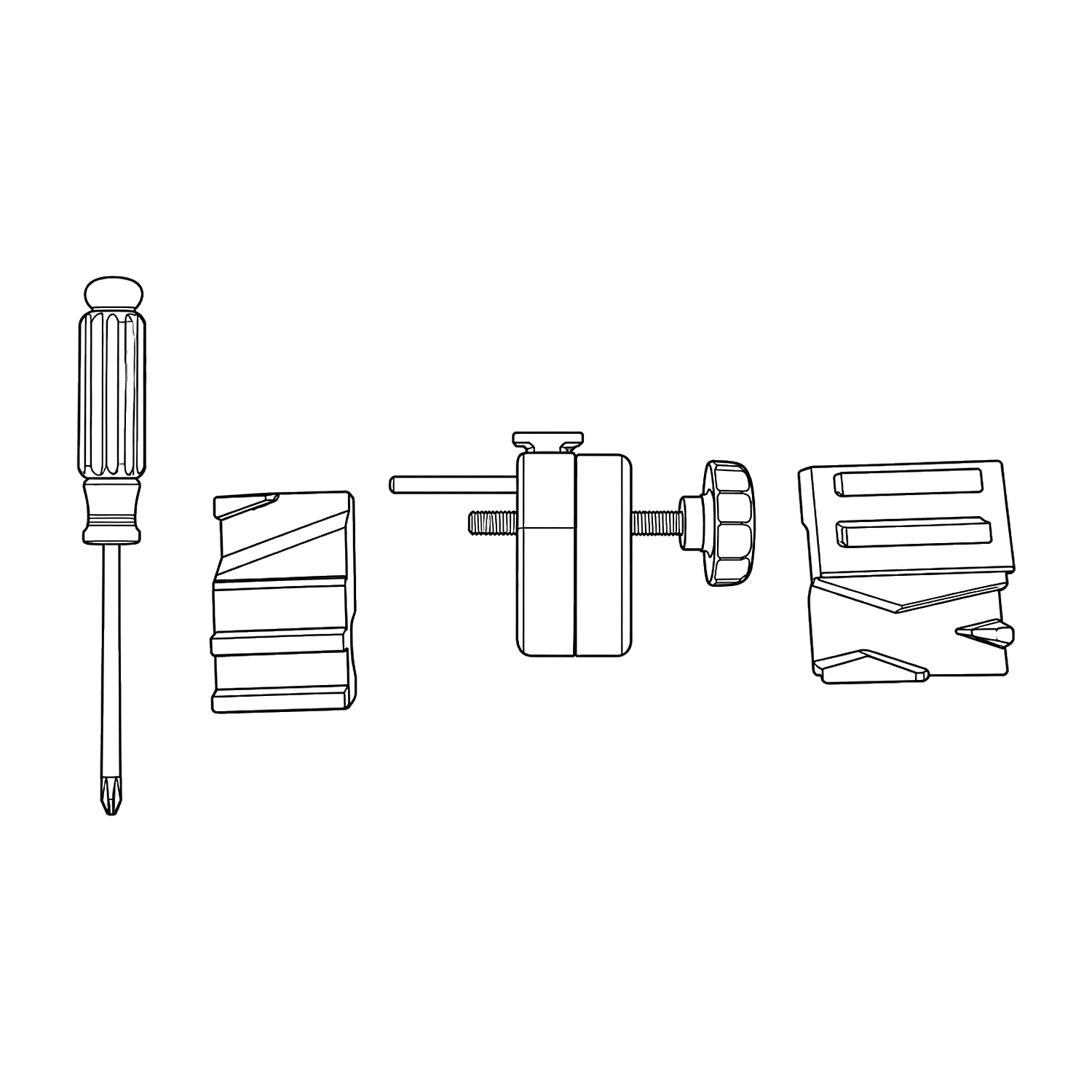 Line drawing of the light fitting kit parts