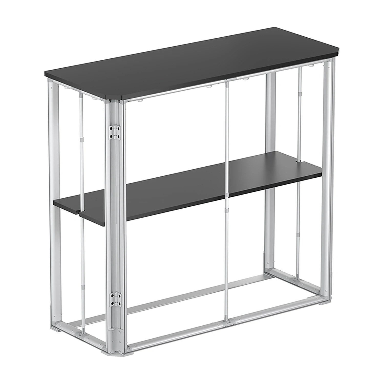 Counter frame with black top and shelf included with the stand