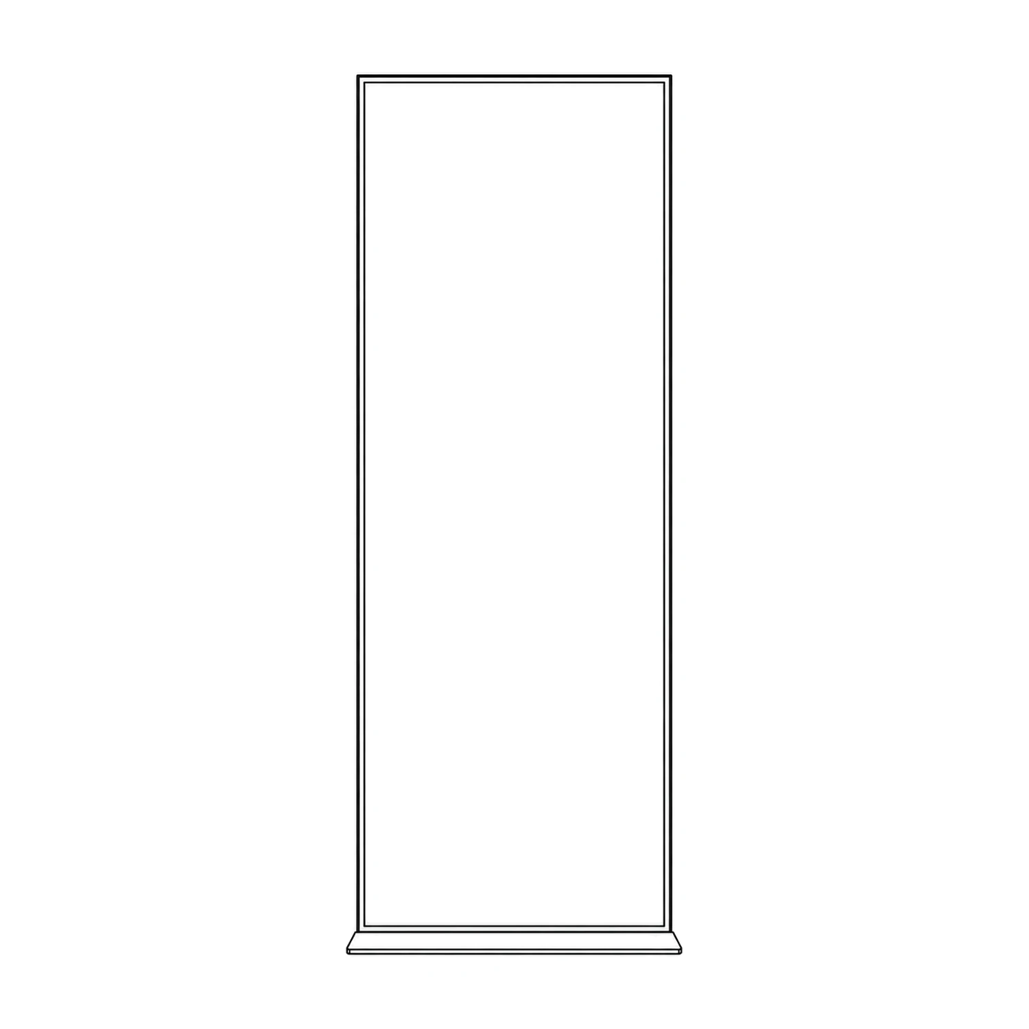Vector Media Display Totem, 600mm x 1.6m line drawing