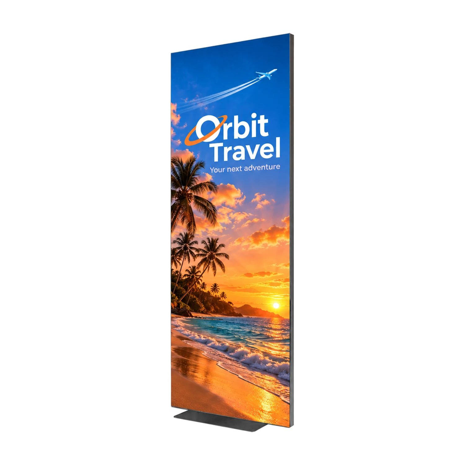 Vector Media Display Totem, 600mm x 1.6m with example artwork