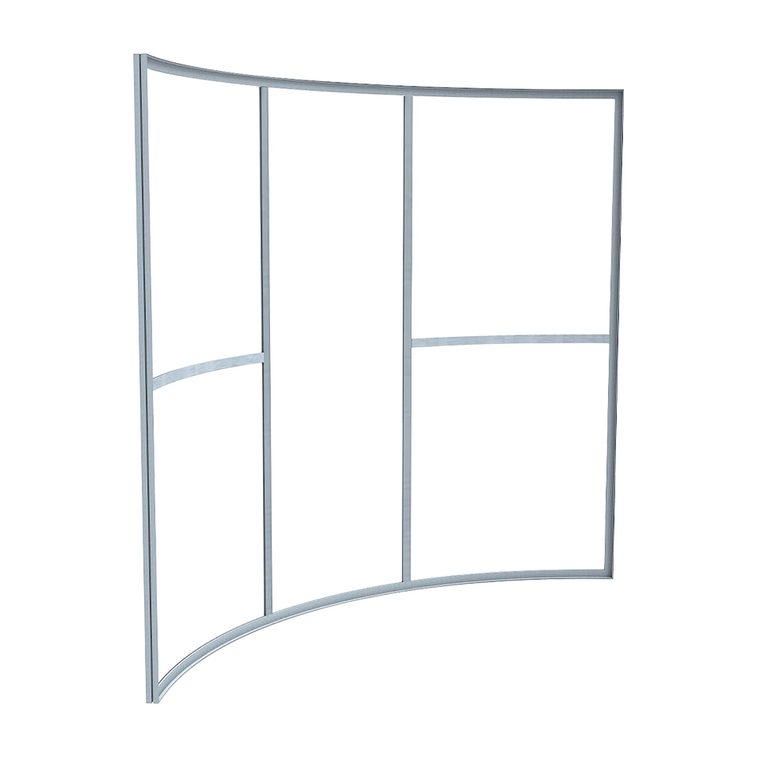 Bare curved modular wall frame