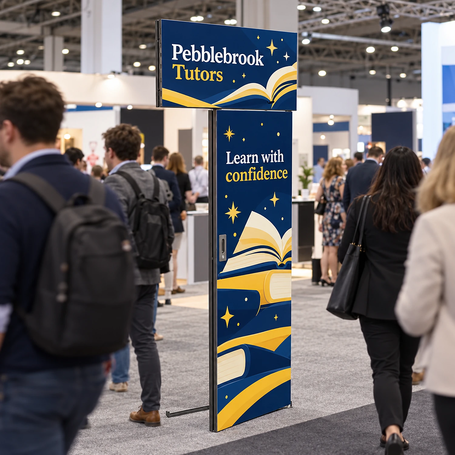 Modular storage door module in use on an exhibition stand