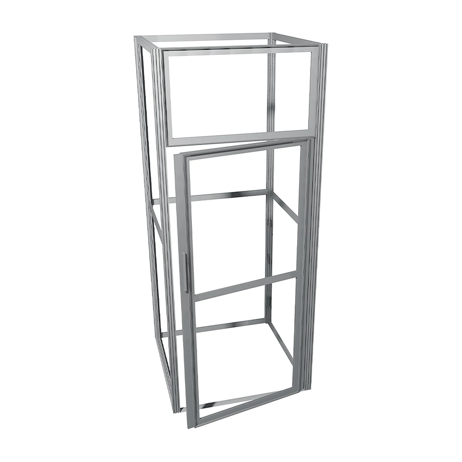 Storeroom module frame with door, shown without graphic