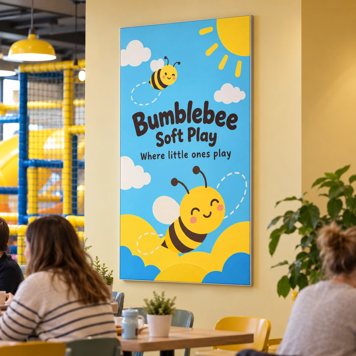 Wall Mounted SEG Fabric Frame at an event