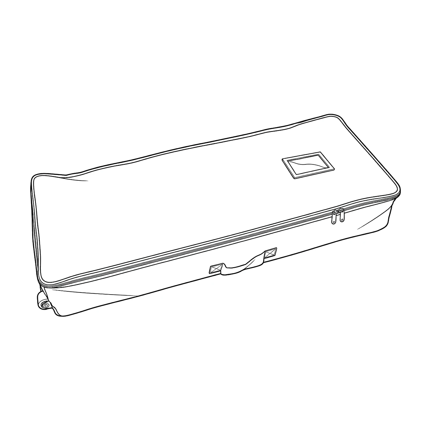 Wheeled carry bag line drawing
