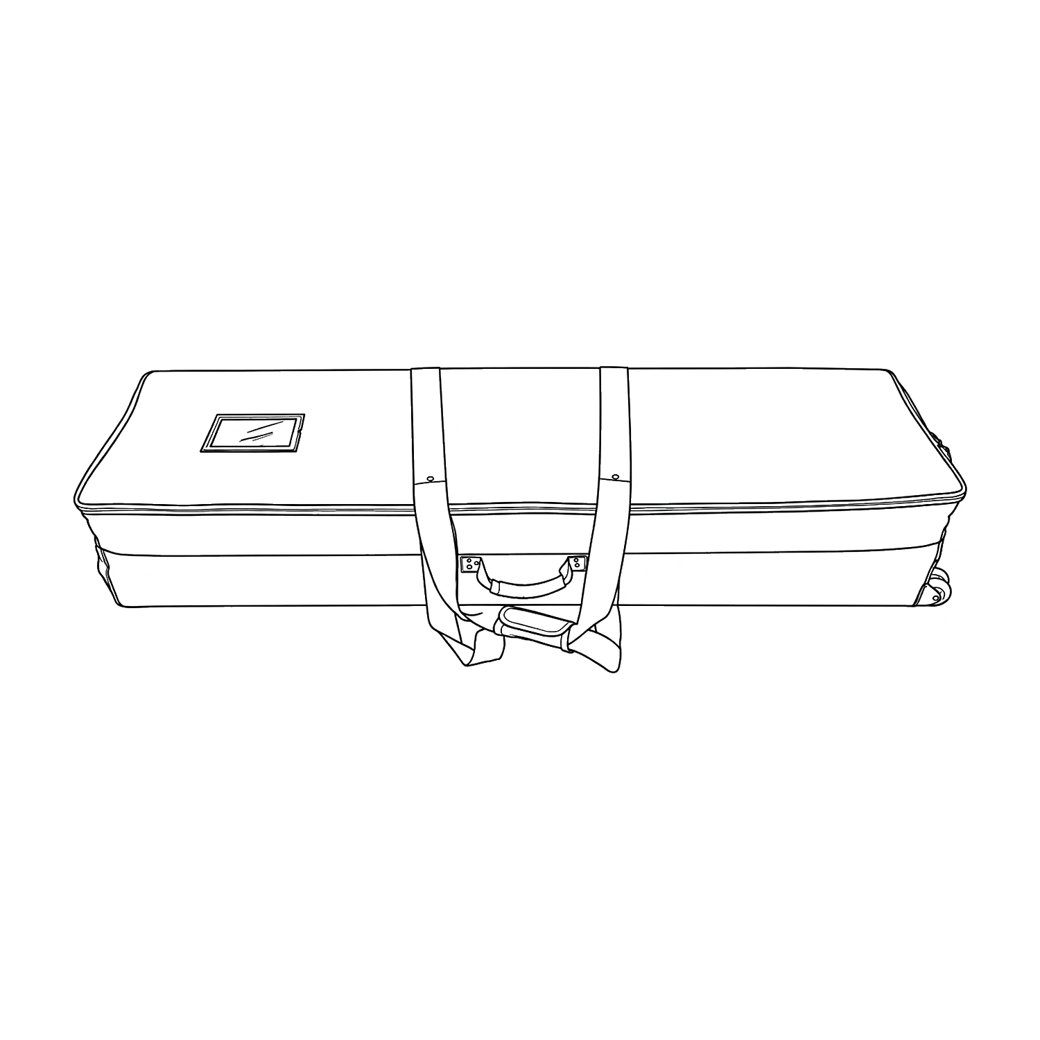 Line drawing of the wheeled carry bag