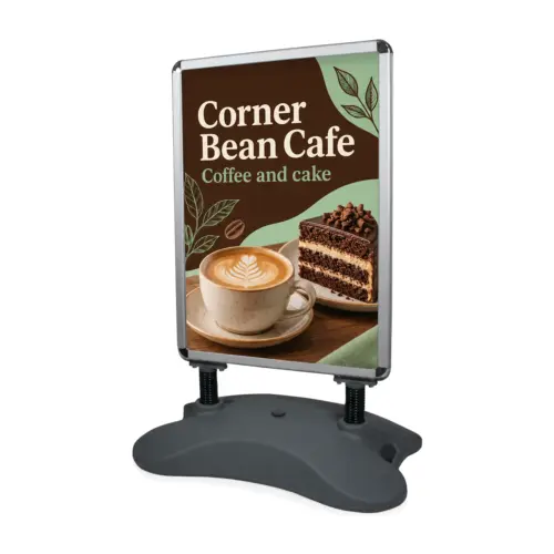 Whirlwind Water Base Swing Sign A0 with example artwork