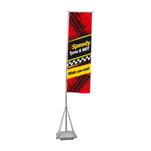 Wind Dancer Telescopic Flag Pole and Flag with example artwork