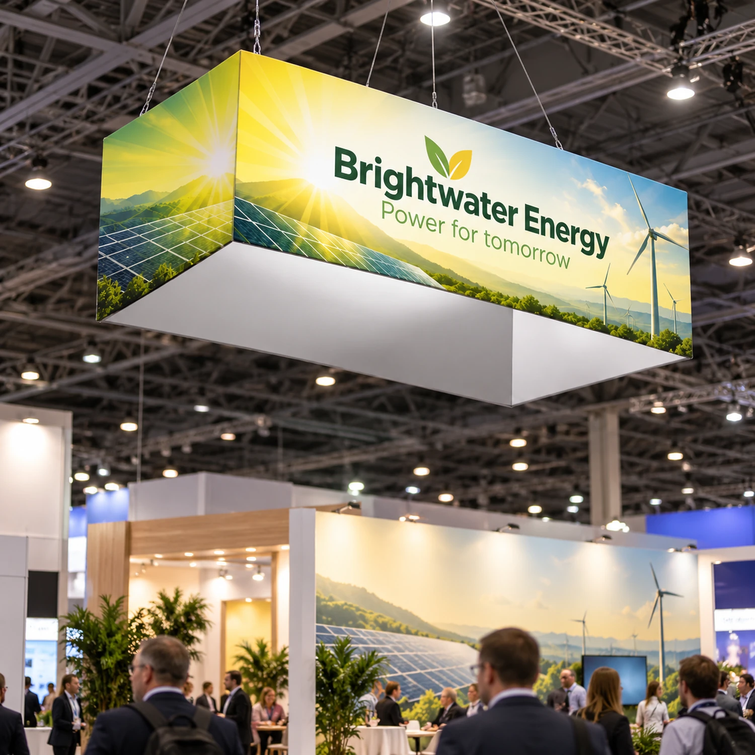 x 1.2m Formulate Rectangular Hanging Banner in use at an event