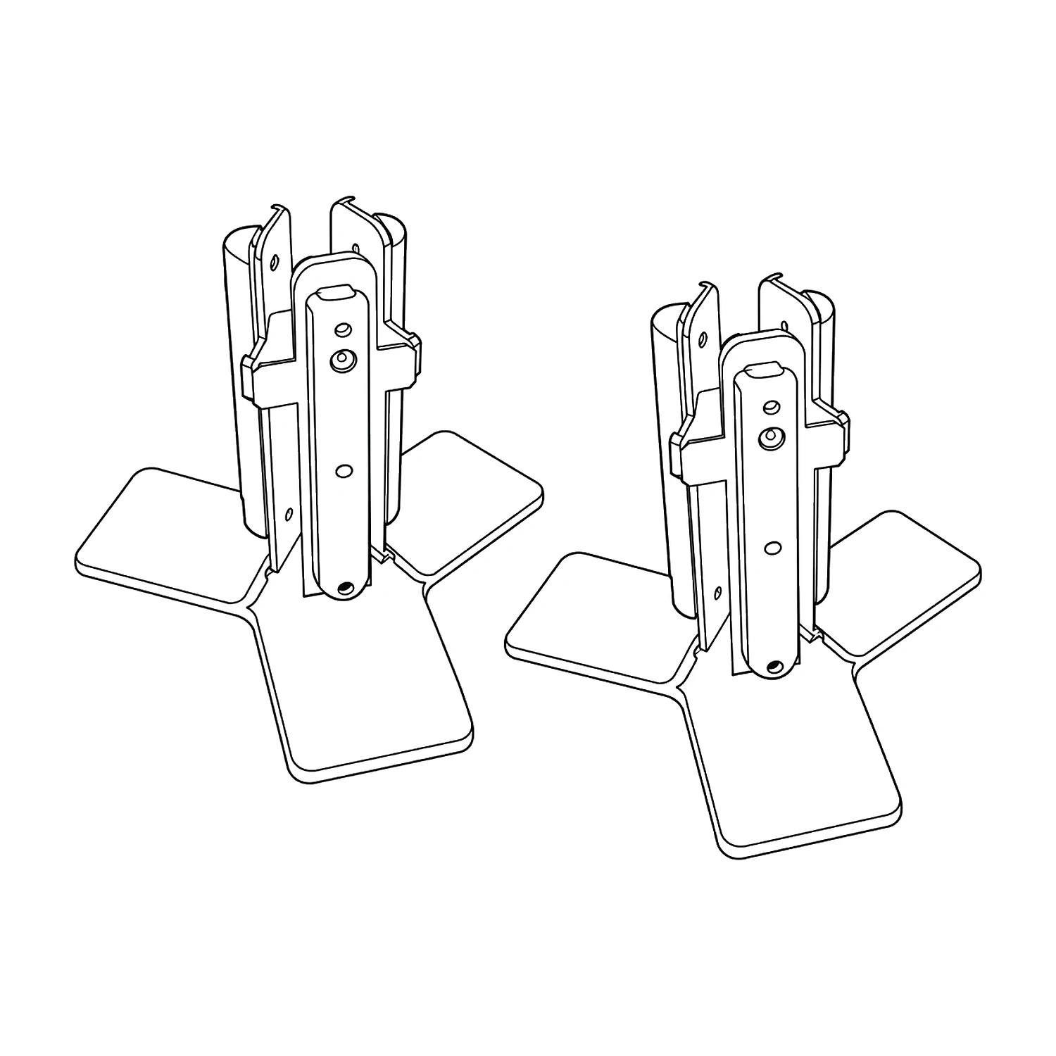 Line drawing of the Y-shape connector top and bottom pieces