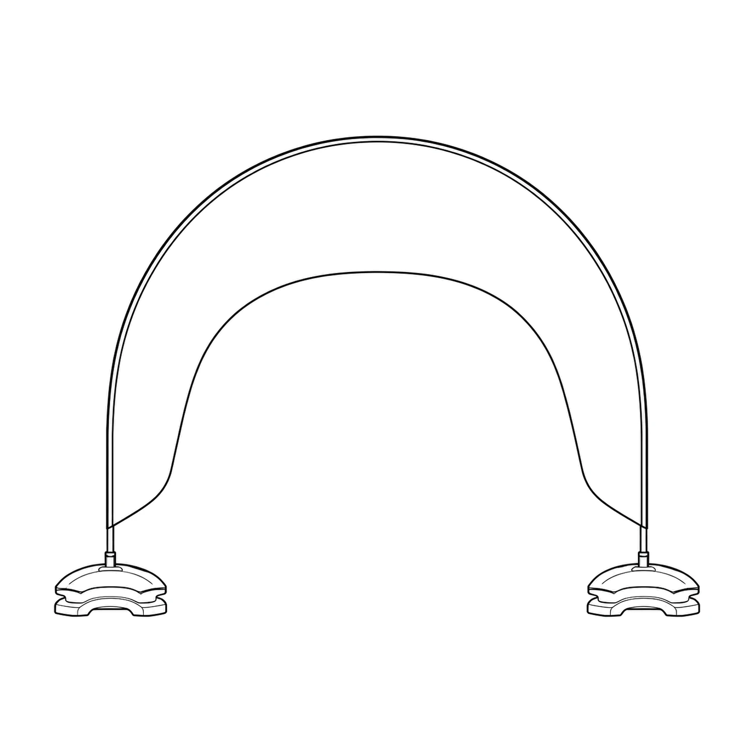 Zoom+ Arch Flag, 4m x 3m line drawing