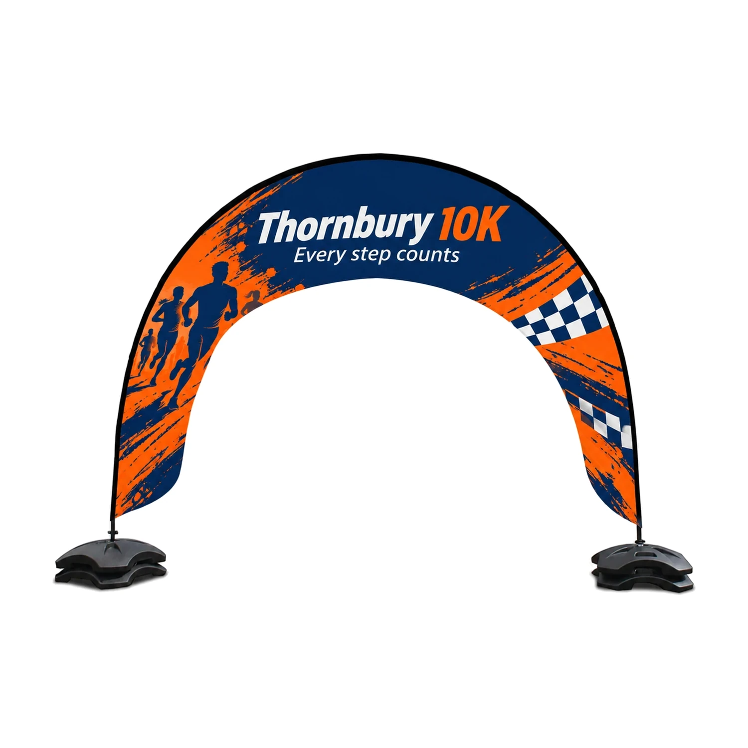 Zoom+ Arch Flag, 4m x 3m with example artwork