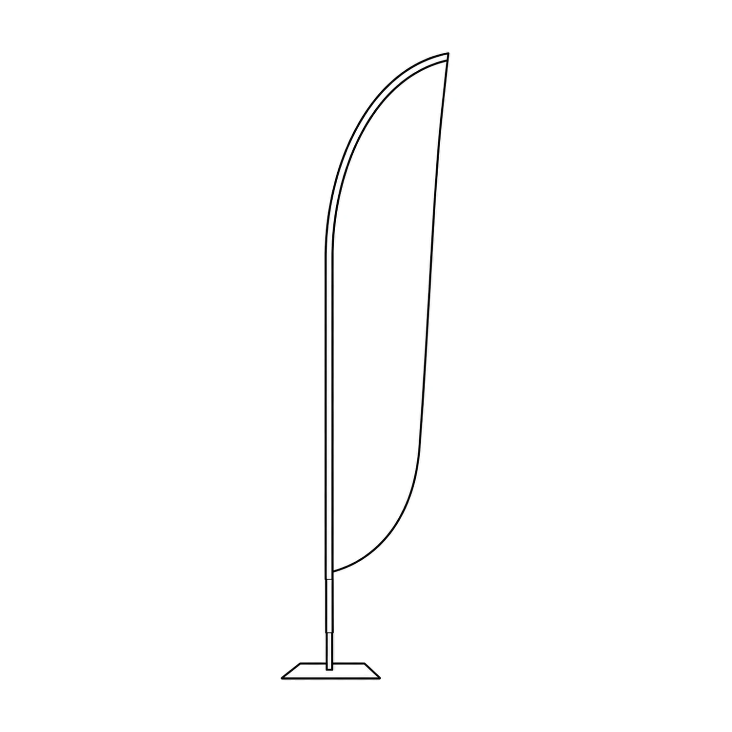 Zoom+ Crest Flag Extra Large, 4.9m Tall line drawing