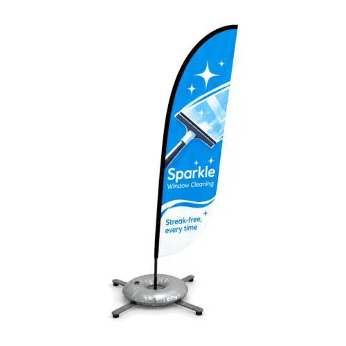 Zoom+ Crest Flag Set with Cross Base and Weight Ring with example artwork