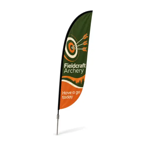 Zoom+ Crest Flag Set with Ground Spike with example artwork
