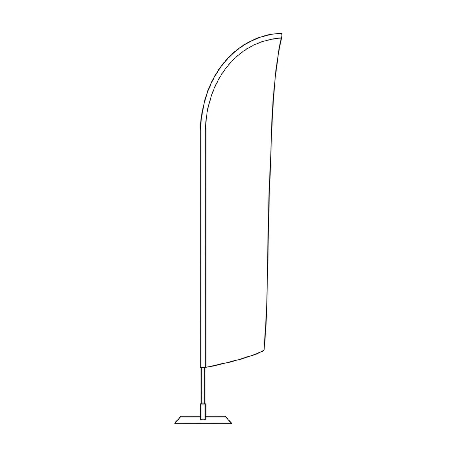 Zoom+ Feather Flag Extra Large, 4.9m Tall line drawing