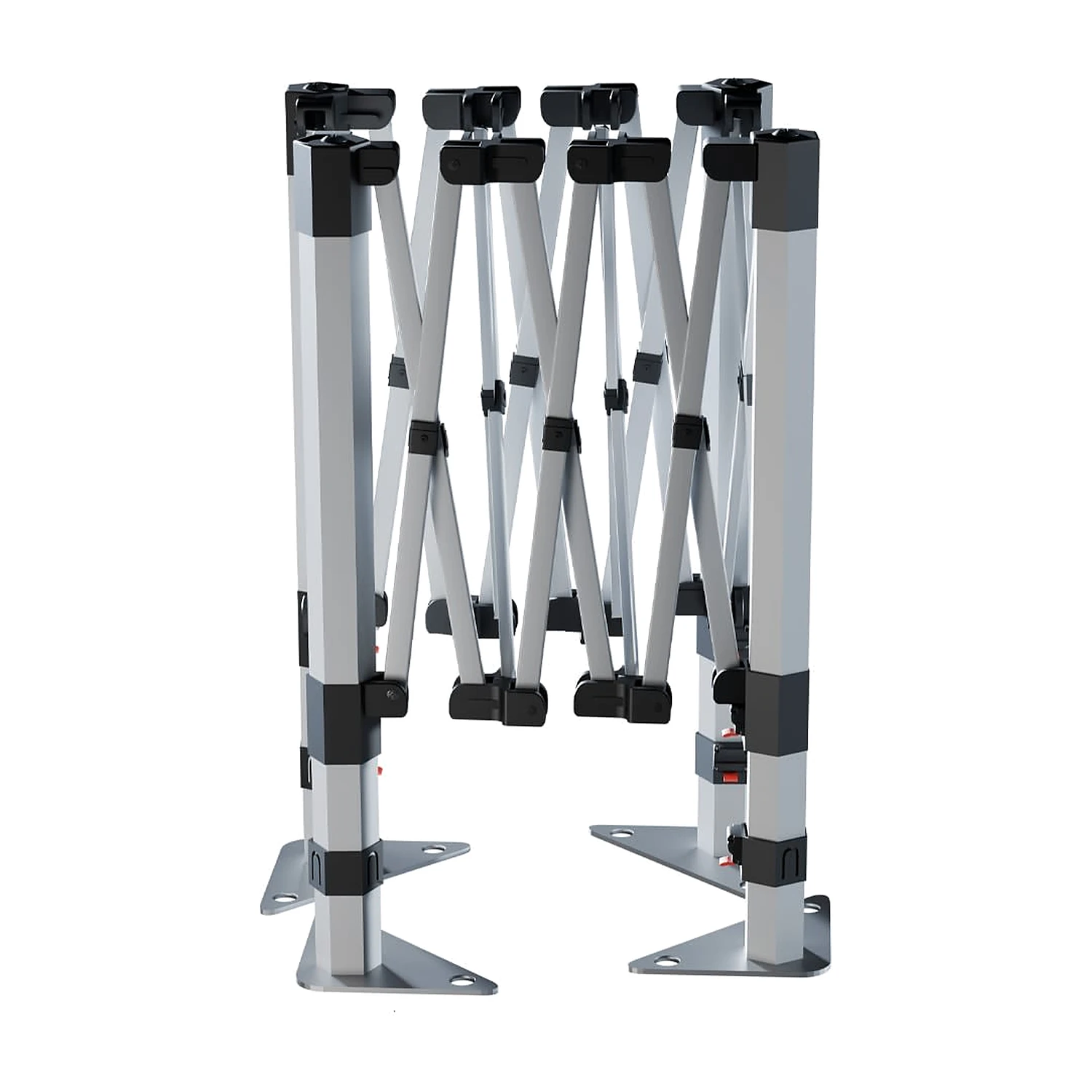 Table frame folded for transport