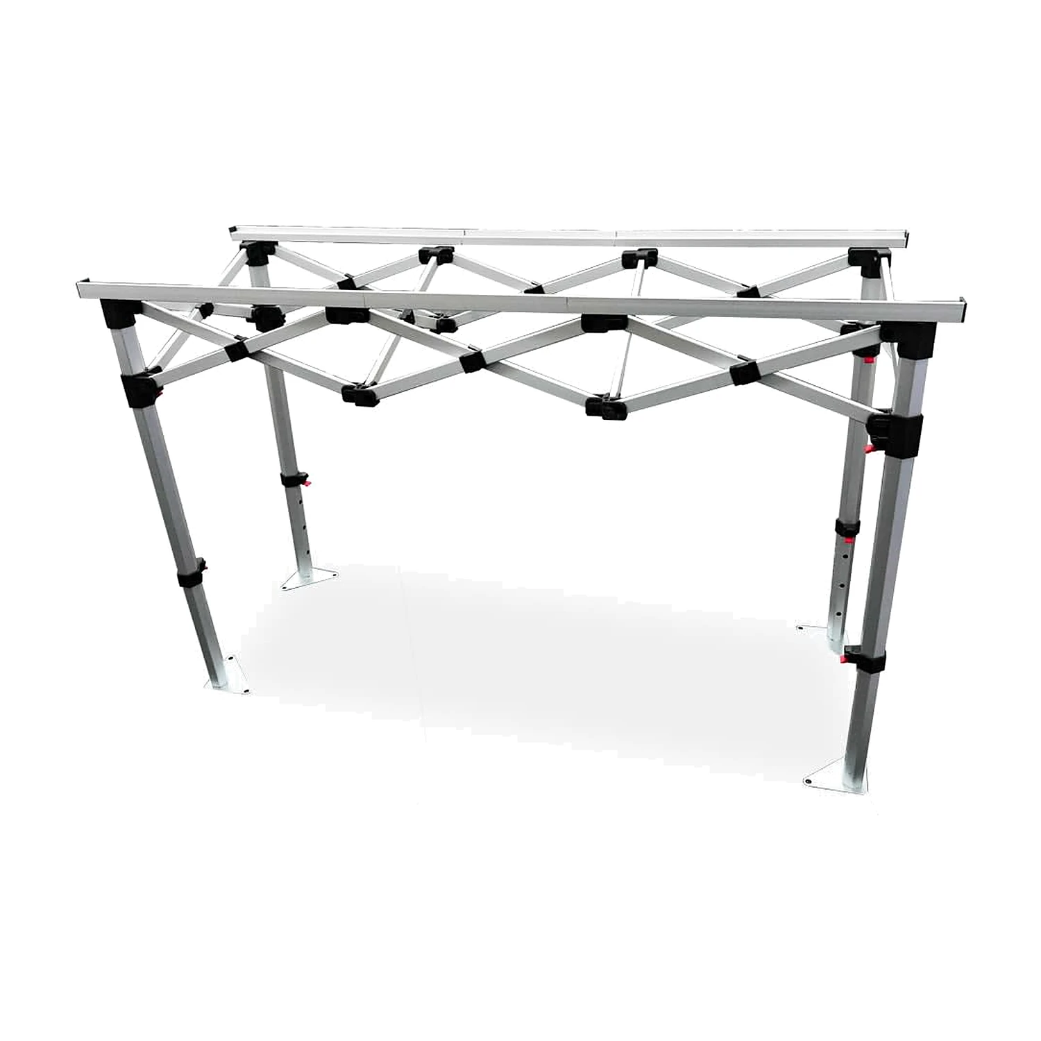 Open scissor frame with adjustable legs