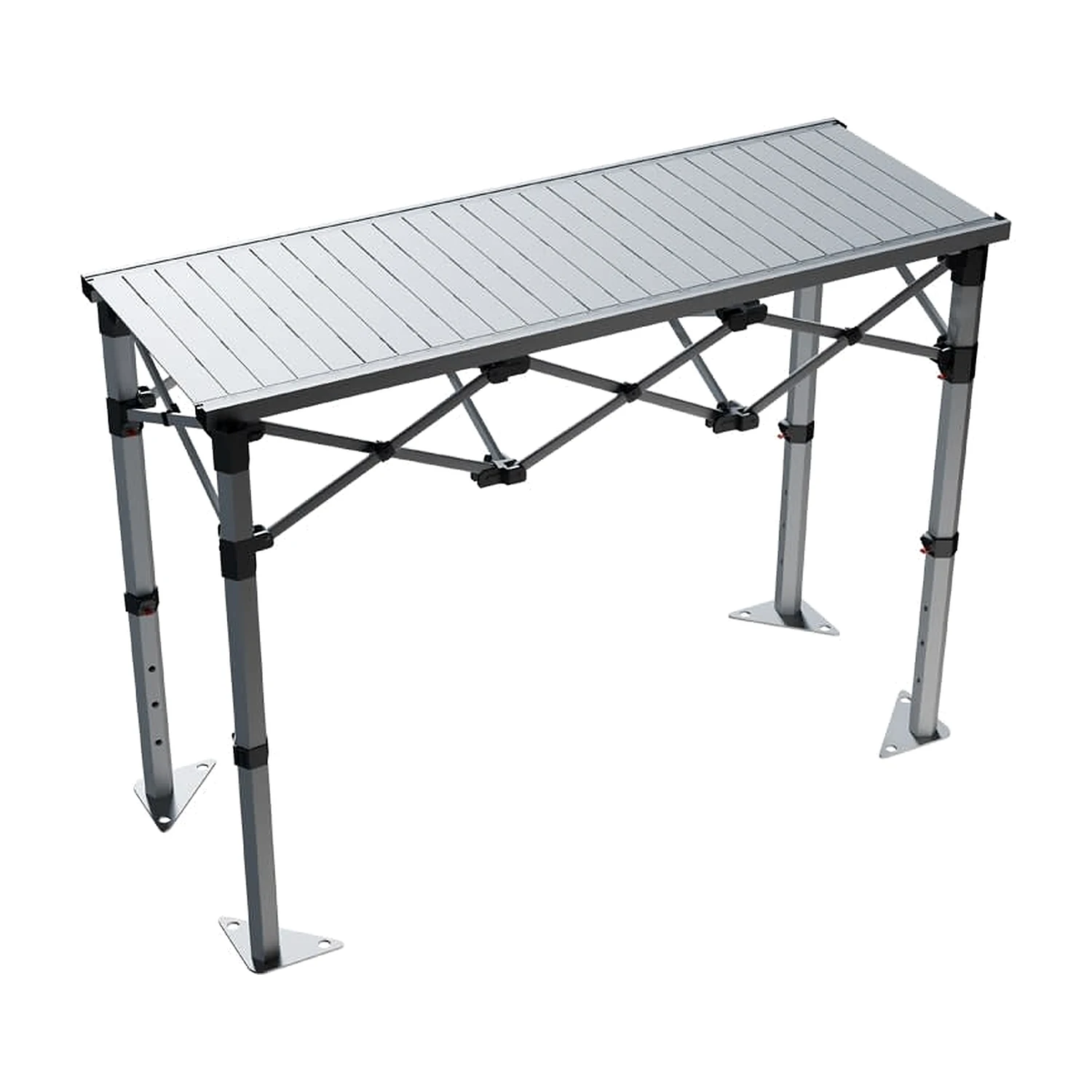Folding aluminium event table without its printed cover