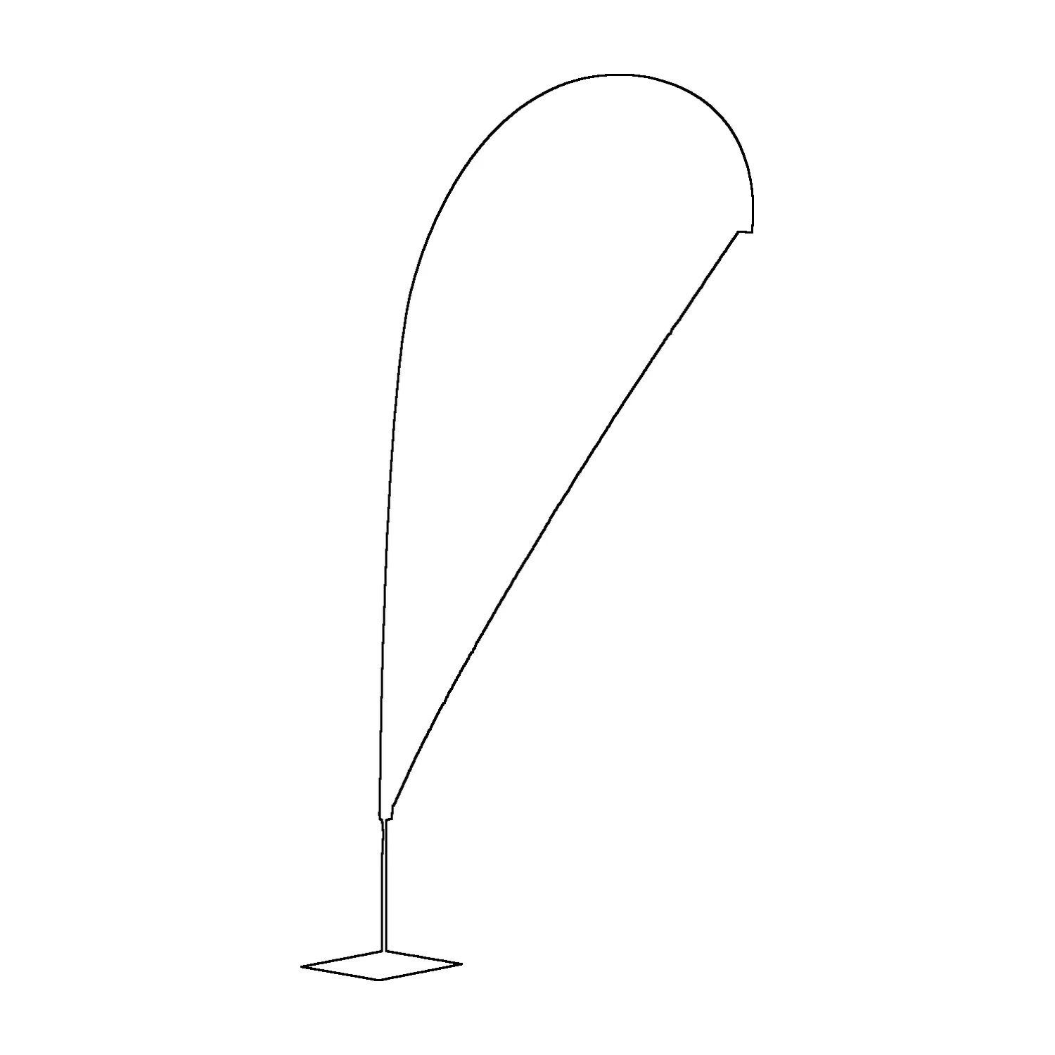 Zoom+ Quill Flag Extra Large, 4.6m Tall line drawing