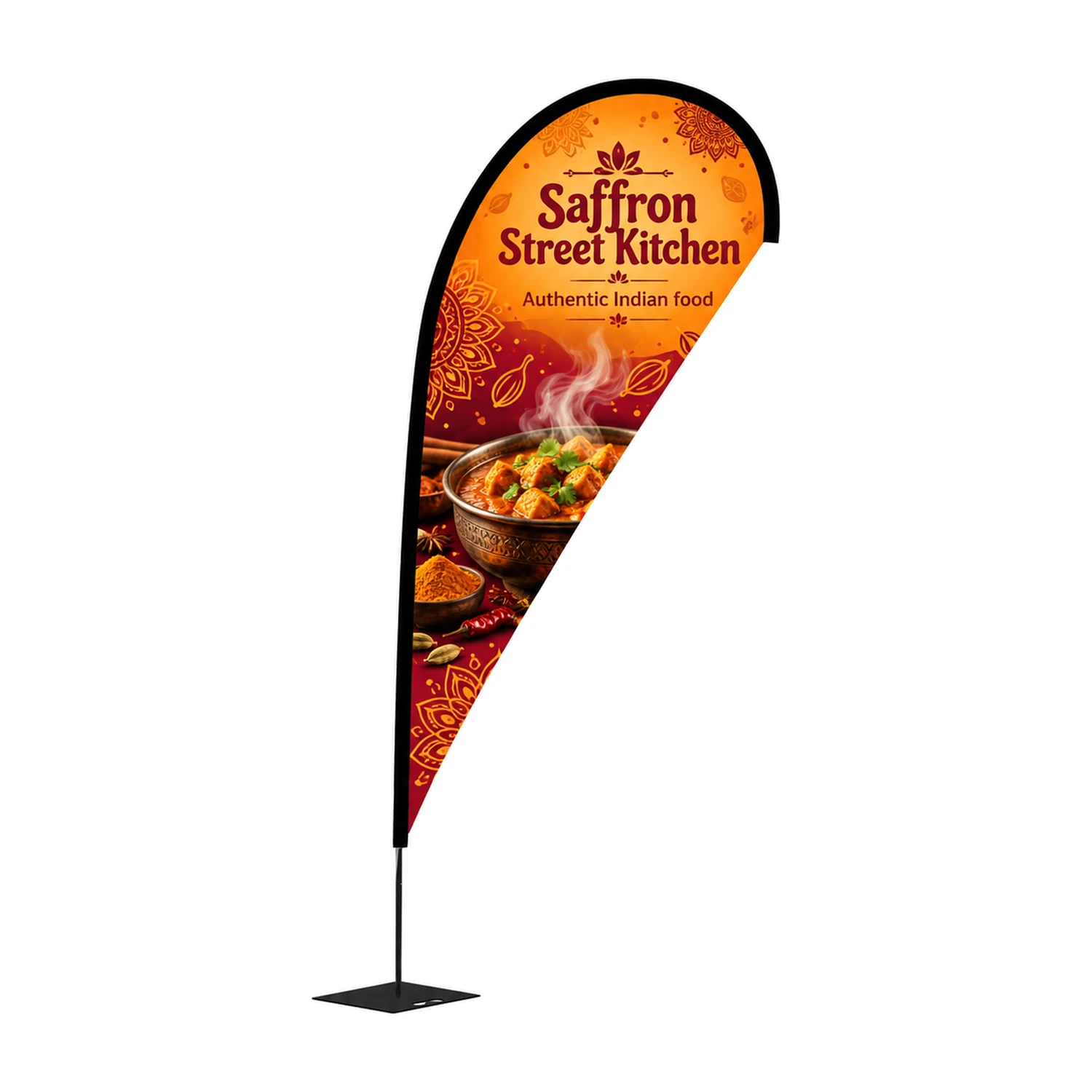 Zoom+ Quill Flag Extra Large, 4.6m Tall with example artwork