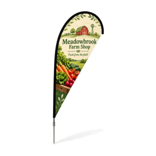 Zoom+ Quill Flag Set with Ground Spike with example artwork