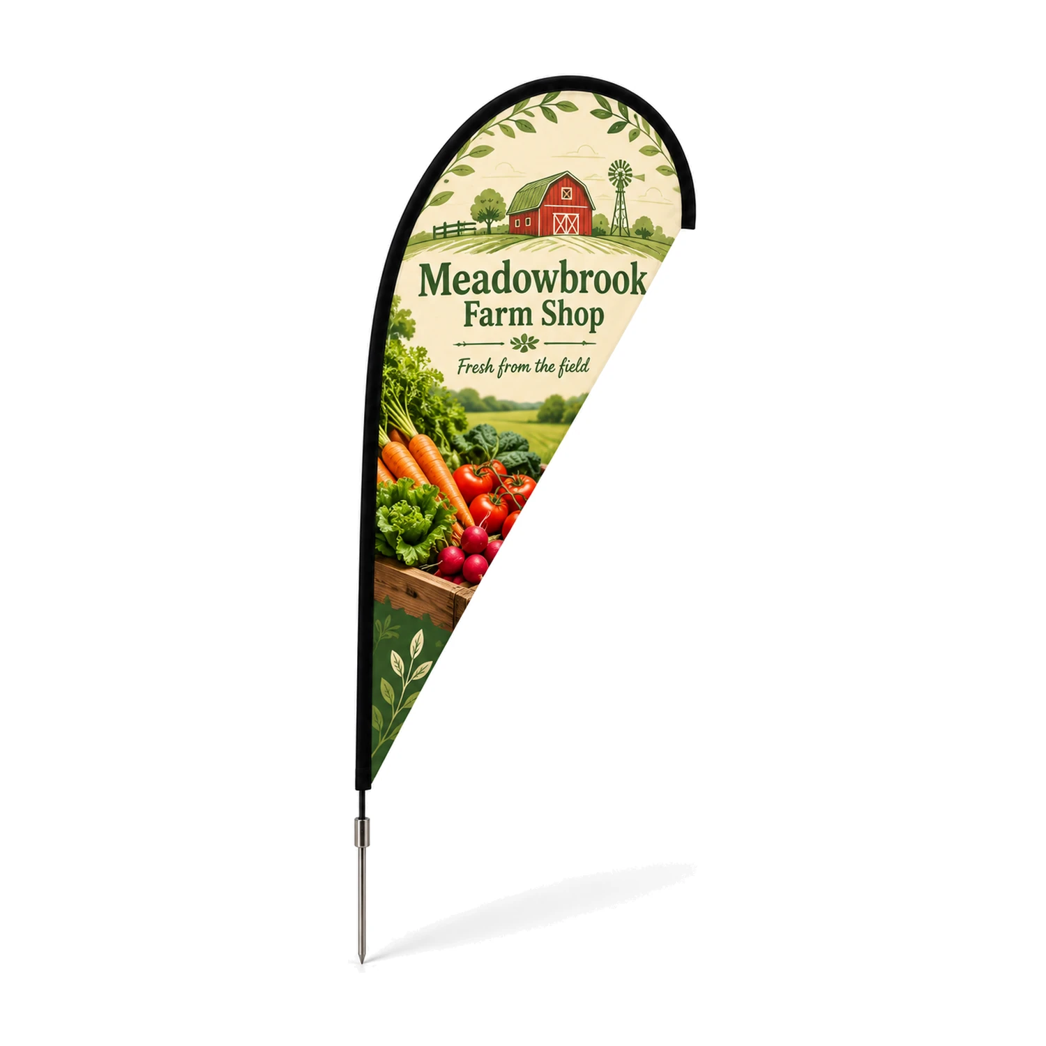 Zoom+ Quill Flag Set with Ground Spike with example artwork