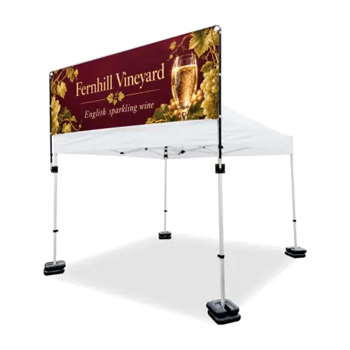 Zoom Sky Banner for 3m x 3m Gazebo with example artwork