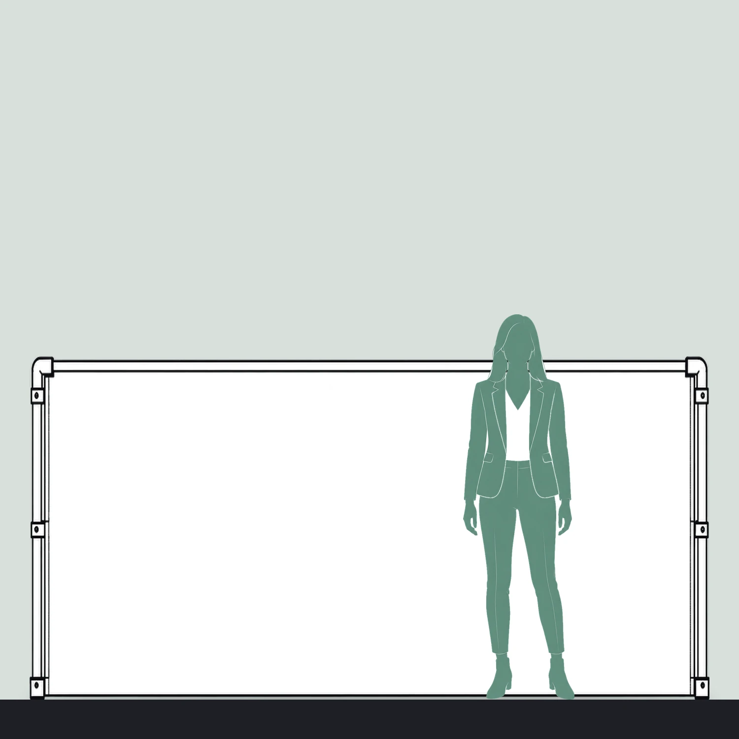 Zoom Sky Banner for 3m x 3m Gazebo size compared with a person
