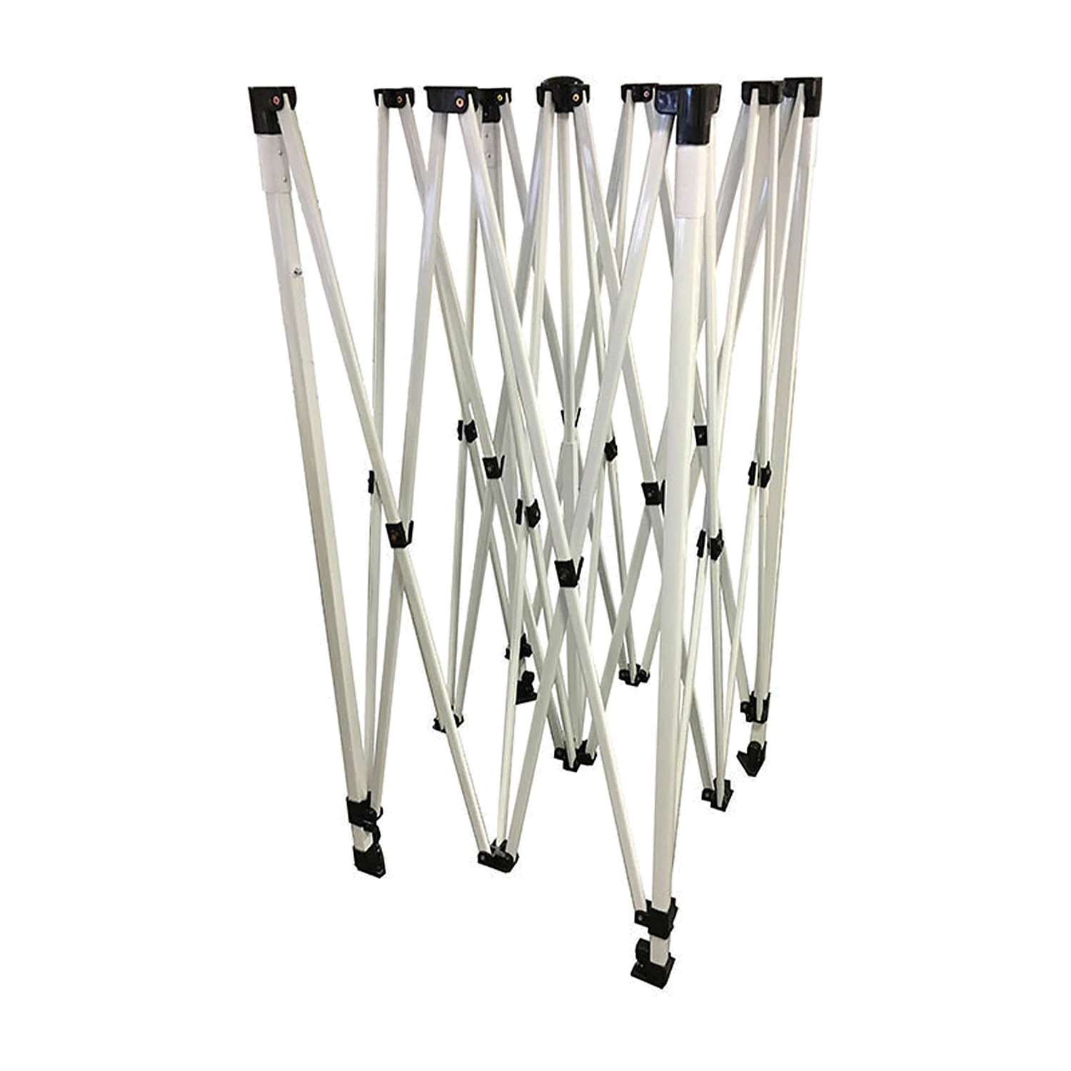 Gazebo steel frame folded for transport