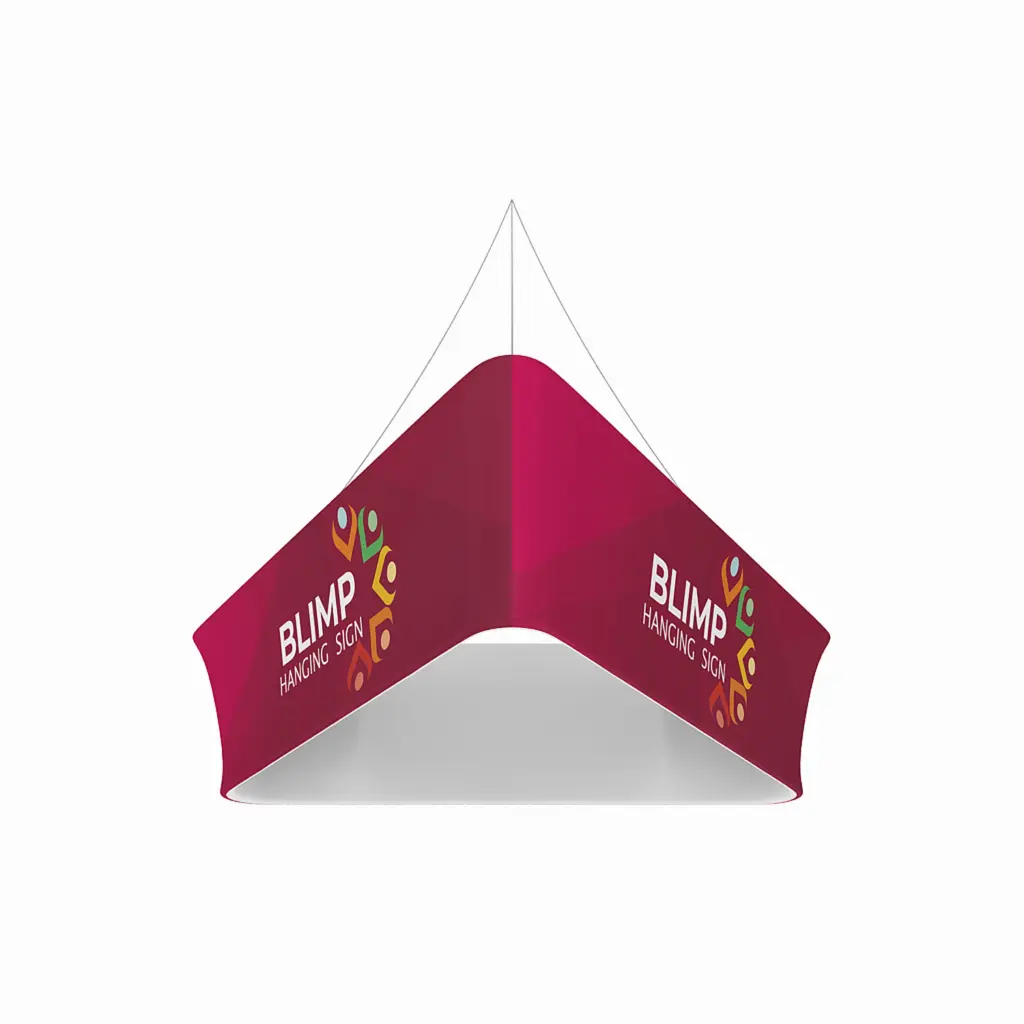 Trio tapered blimp hanging banner with waisted faces