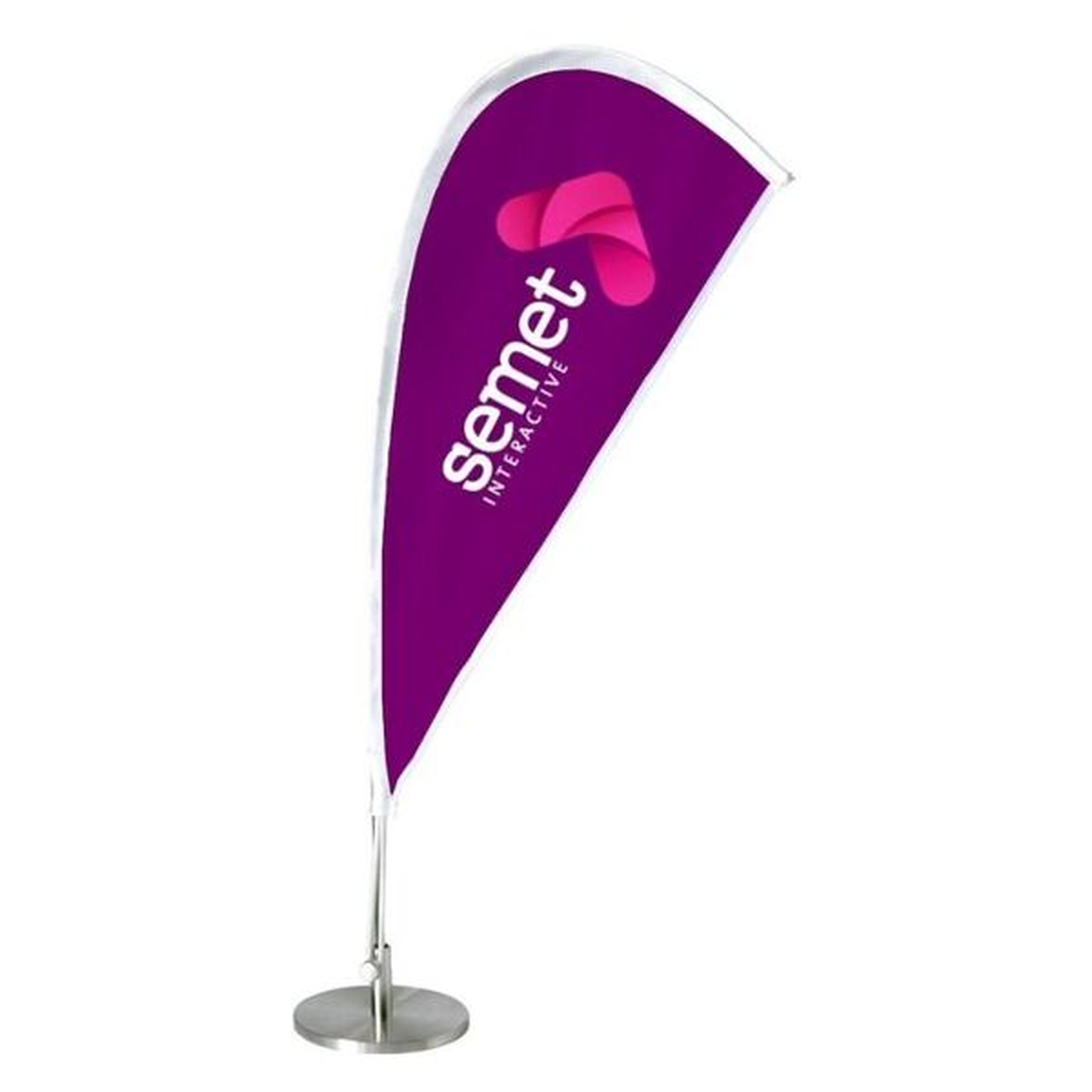 Desktop Flag and Pole Kit - Curved - Double-Sided Print - Image 2