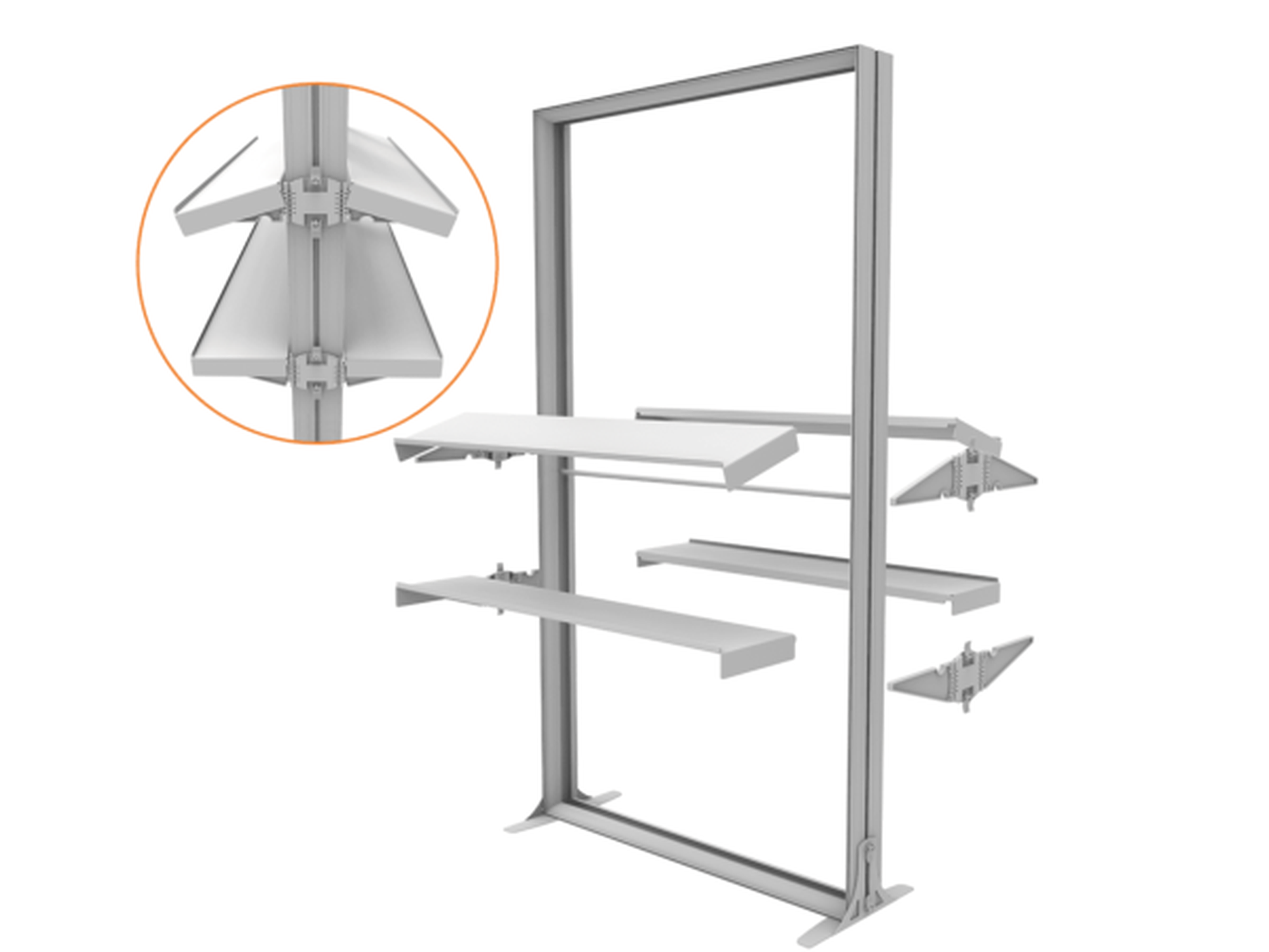Double-Sided Shelf Display - 1m Wide - White - Image 2