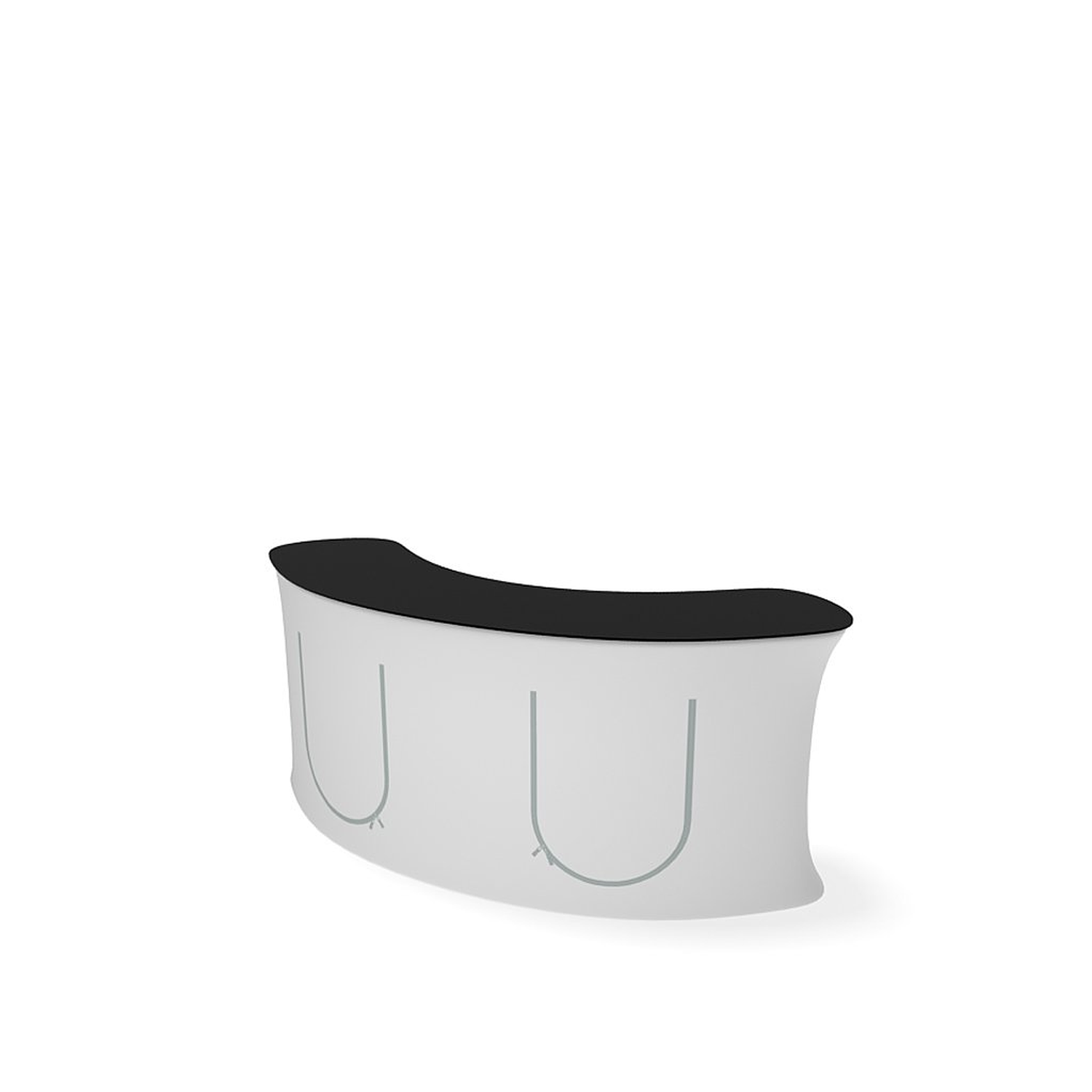 WaveLine InfoDesk Counter - Concave Curved - 88.8" x 33.6" x 39.4" - Image 3