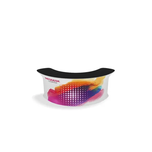 WaveLine InfoDesk Counter - Convex Curved - 104.4" x 43.2" x 39.4"