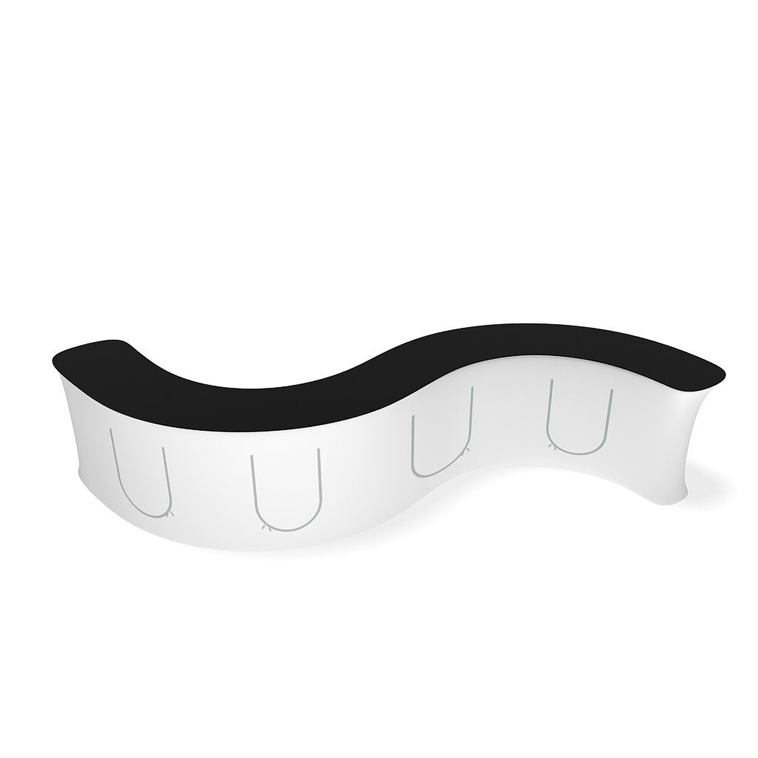 WaveLine InfoDesk Counter - S-Shaped - 186.6" x 42.8" x 39.4" - Image 3