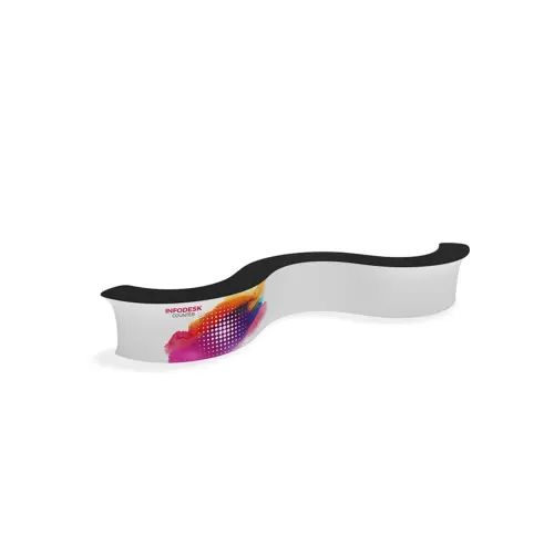 WaveLine InfoDesk Counter - W-Shaped - 266.9" x 42.8" x 39.4"