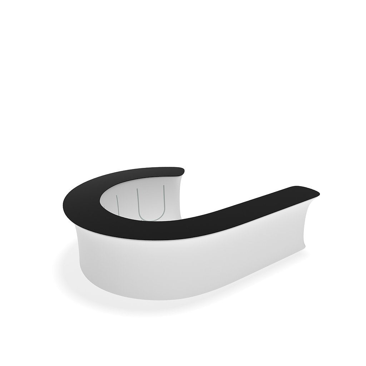 WaveLine InfoDesk Counter - J-Shaped - 116.8" x 118.8" x 39.4" - Image 2