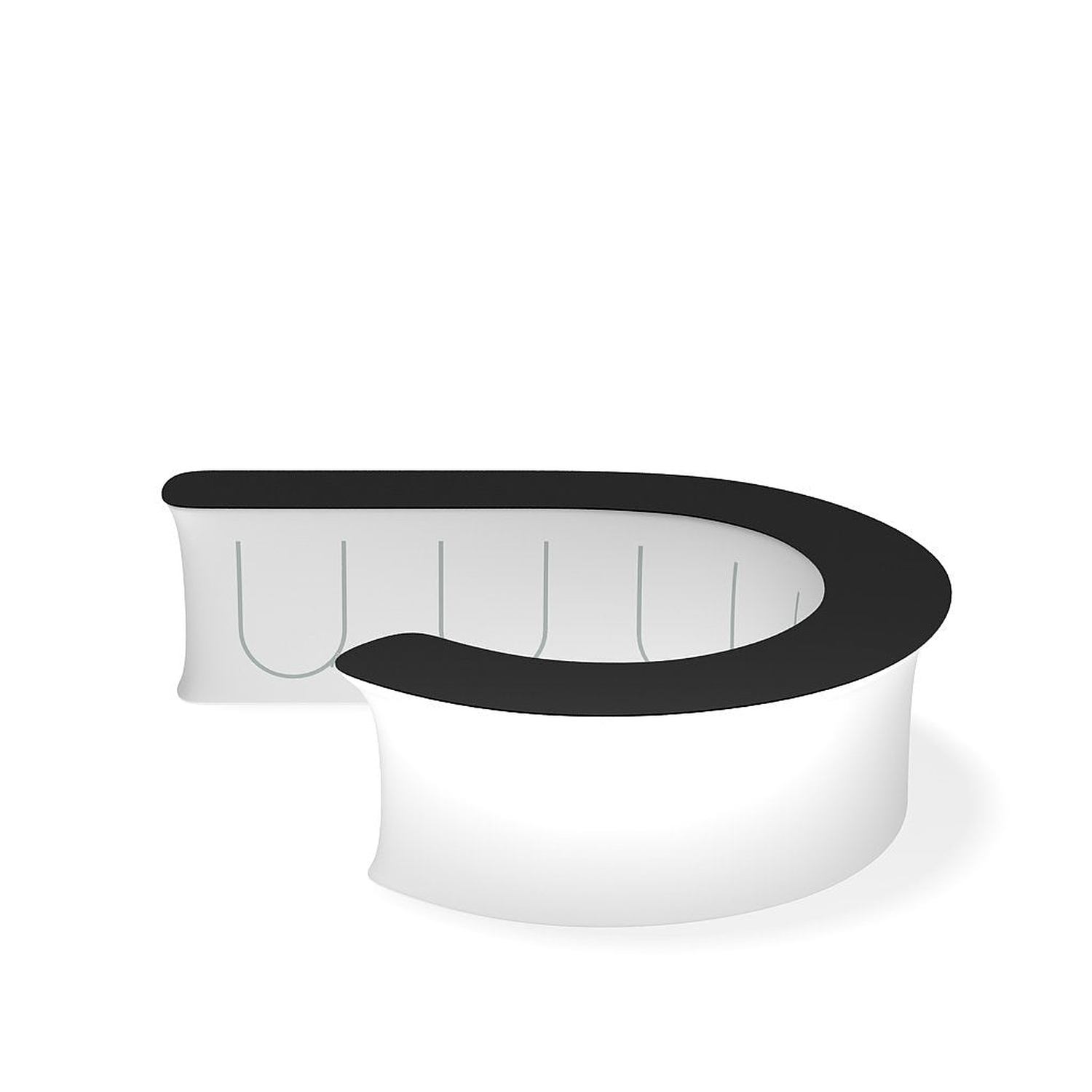 WaveLine InfoDesk Counter - J-Shaped - 116.8" x 118.8" x 39.4" - Image 3