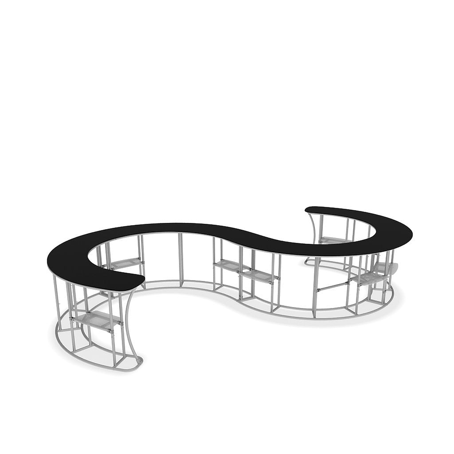 WaveLine InfoDesk Counter - S-Shaped - 221.2" x 153.6" x 39.4" - Image 6