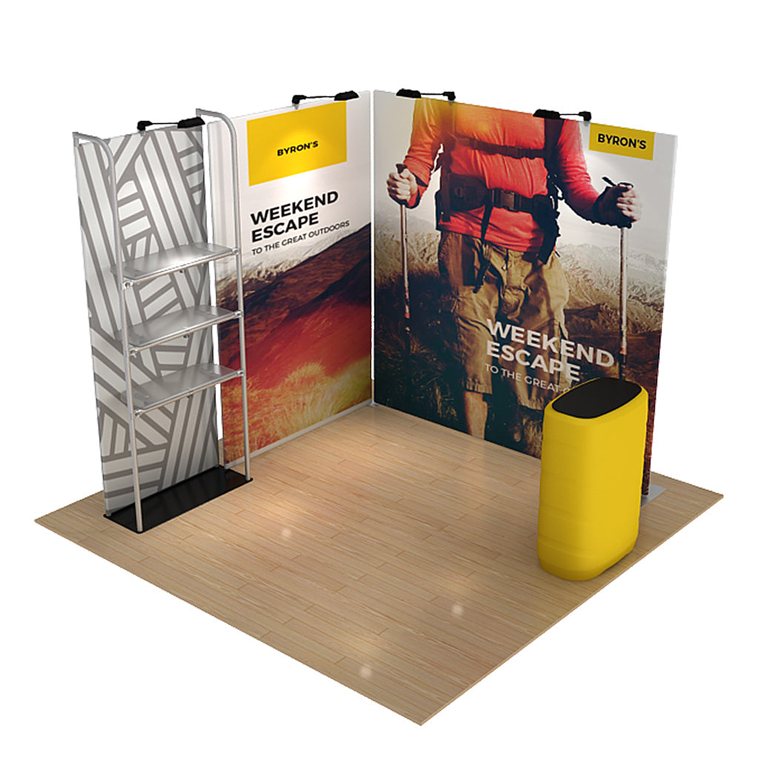 Retail Display Stand 2.82m x 2.26m, 4 Shelves, Single-Sided, Black Base - Image 7