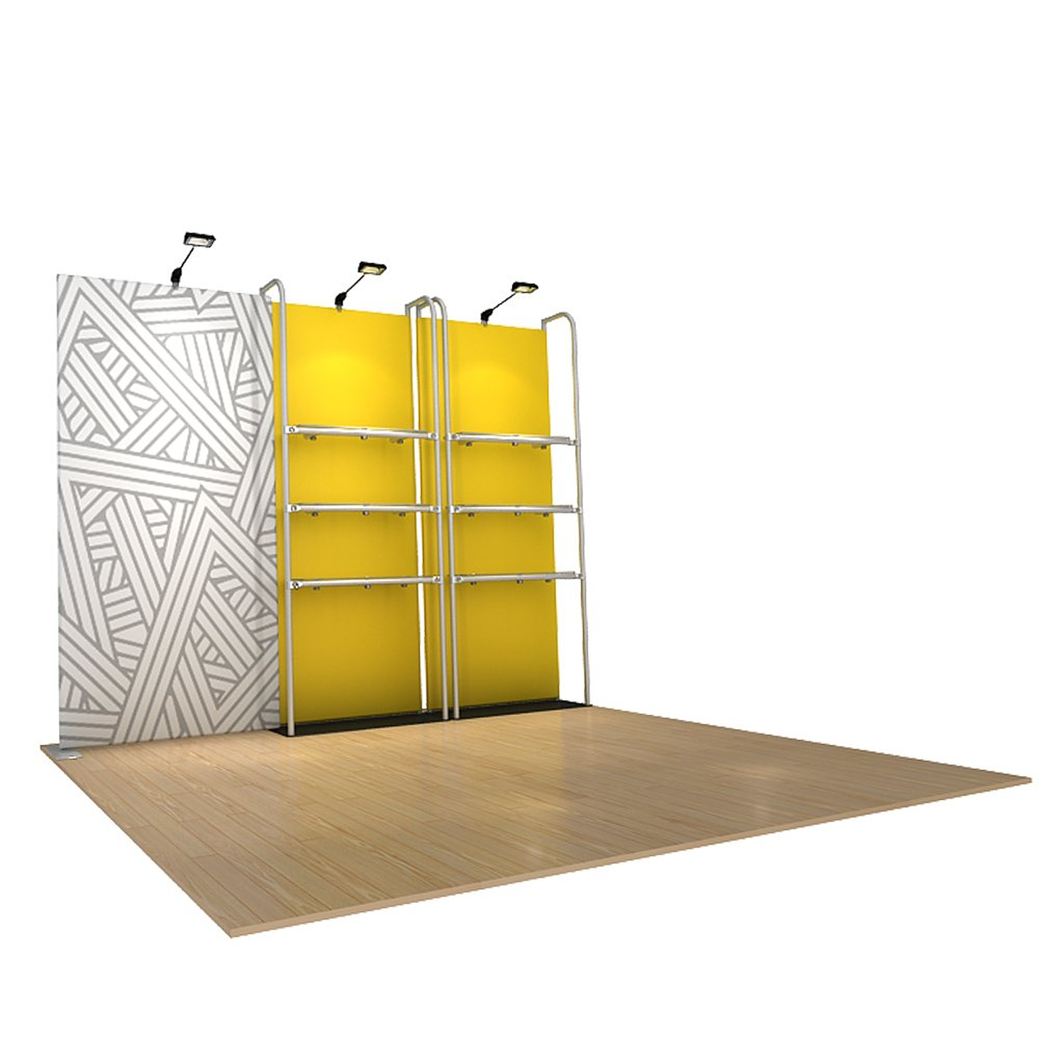 Retail Display Stand 2.85m x 2.26m, 6 Shelves, Double-Sided, Black Base - Image 2